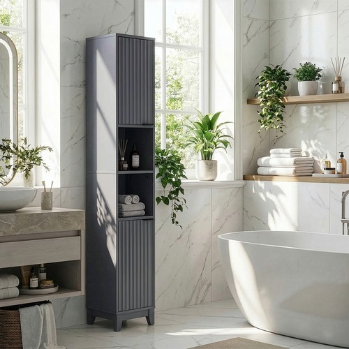 Grey tall bathroom storage - grey,