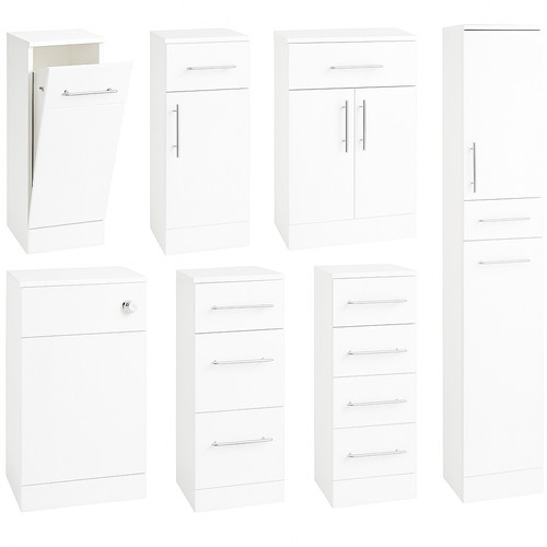 Gloss white bathroom cupboard - bathroom,