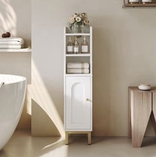 White Bathroom Tall Storage