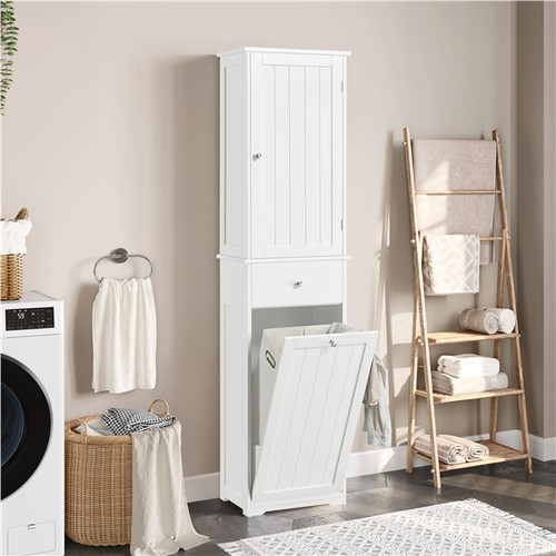 Tall bathroom laundry cabinet - bathroom,